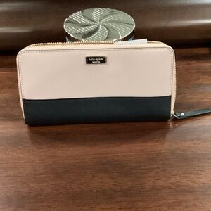 Kate Spade Black and blush pink Zip Wallet